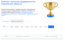 Рейтинг агентств недвижимости Тюменской области. Сентябрь 2024 г.